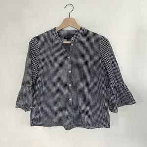 Madewell Gingham Bell Sleeve Shirt